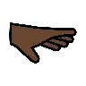Palm Down Hand: Dark Skin Tone Emoji 🫳🏿 image - OpenMoji style