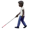 Person With White Cane: Dark Skin Tone Emoji 🧑🏿‍🦯 image - Apple style