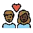 Couple With Heart: Person, Person, Medium-Dark Skin Tone, Dark Skin Tone