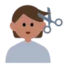 Person Getting Haircut: Medium Skin Tone Emoji 💇🏽 image - Tossface style