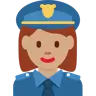Woman Police Officer: Medium Skin Tone Emoji 👮🏽‍♀️ image - Twitter / X (Twemoji) style