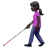 Woman With White Cane: Dark Skin Tone