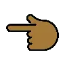 Backhand Index Pointing Left: Medium-Dark Skin Tone Emoji 👈🏾 image - OpenMoji style