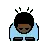 Man Bowing: Dark Skin Tone