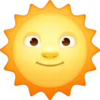 ดวงอาทิตย์ด้วยใบหน้า Emoji 🌞 image - Facebook Meta style