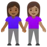 Woman And Man Holding Hands: Medium Skin Tone, Medium-Dark Skin Tone Emoji 👩🏽‍🤝‍👨🏾 image - Google Noto Color style