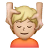 Person Getting Massage: Medium-Light Skin Tone Emoji 💆🏼 image - Samsung style