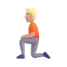 Person Kneeling: Medium-Light Skin Tone Emoji 🧎🏼 image - Microsoft 3D Fluent style