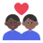 Couple With Heart: Man, Man, Dark Skin Tone, Medium-Dark Skin Tone