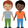 People Holding Hands: Medium Skin Tone, Dark Skin Tone Emoji 🧑🏽‍🤝‍🧑🏿 image - Twitter / X (Twemoji) style