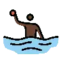 Man Playing Water Polo: Dark Skin Tone Emoji 🤽🏿‍♂️ image - OpenMoji style