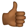 Thumbs Up: Medium-Dark Skin Tone Emoji 👍🏾 image - WhatsApp style