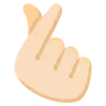 Hand With Index Finger And Thumb Crossed: Light Skin Tone Emoji 🫰🏻 image - Google Noto Color style