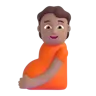 Pregnant Person: Medium Skin Tone Emoji 🫄🏽 image - Microsoft 3D Fluent style