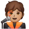 Singer: Medium Skin Tone Emoji 🧑🏽‍🎤 image - Samsung style
