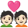 Couple With Heart: Light Skin Tone Emoji 💑🏻 image - Google Noto Color style