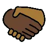 Handshake: Dark Skin Tone, Medium-Dark Skin Tone Emoji 🫱🏿‍🫲🏾 image - OpenMoji style