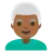 Man: Medium-Dark Skin Tone, White Hair
