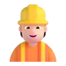 Construction Worker: Light Skin Tone Emoji 👷🏻 image - Microsoft 3D Fluent style