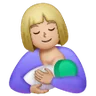 Breast-Feeding: Medium-Light Skin Tone Emoji 🤱🏼 image - Samsung style