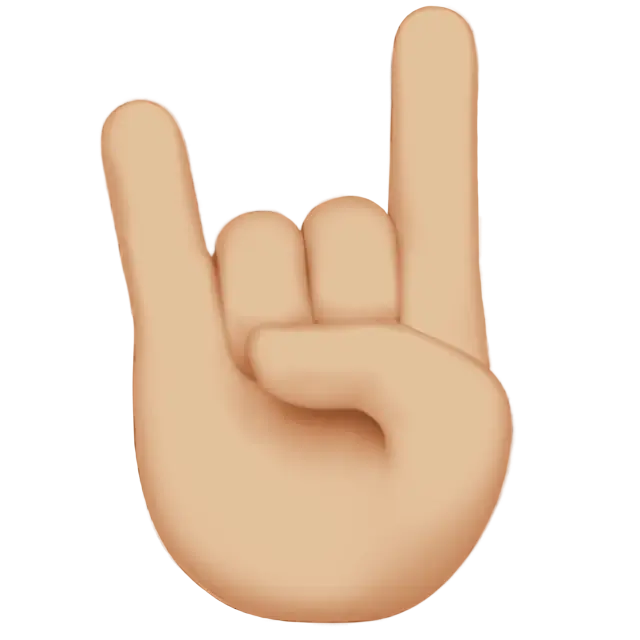 Sign Of The Horns: Medium-Light Skin Tone