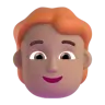 Person: Medium Skin Tone, Red Hair Emoji 🧑🏽‍🦰 image - Microsoft 3D Fluent style