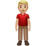 Man Standing: Medium-Light Skin Tone Emoji 🧍🏼‍♂️ image - Apple style