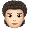 Person: Light Skin Tone, Curly Hair Emoji 🧑🏻‍🦱 image - WhatsApp style