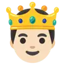 Prince: Light Skin Tone Emoji 🤴🏻 image - Google Noto Color style