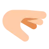 Palm Down Hand: Light Skin Tone Emoji 🫳🏻 image - Tossface style