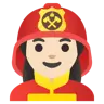 Woman Firefighter: Light Skin Tone Emoji 👩🏻‍🚒 image - Google Noto Color style