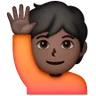 Person Raising Hand: Dark Skin Tone Emoji 🙋🏿 image - Samsung style