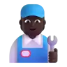 Mechanic: Dark Skin Tone Emoji 🧑🏿‍🔧 image - Microsoft 3D Fluent style