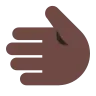 Leftwards Hand: Dark Skin Tone Emoji 🫲🏿 image - Tossface style