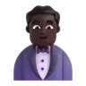 Man In Tuxedo: Dark Skin Tone Emoji 🤵🏿‍♂️ image - Microsoft 3D Fluent style