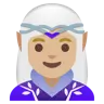 Woman Elf: Medium-Light Skin Tone Emoji 🧝🏼‍♀️ image - Google Noto Color style
