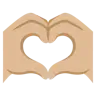 Heart Hands: Medium-Light Skin Tone Emoji 🫶🏼 image - Google Noto Color style