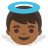 Baby Angel: Medium-Dark Skin Tone Emoji 👼🏾 image - Google Noto Color style