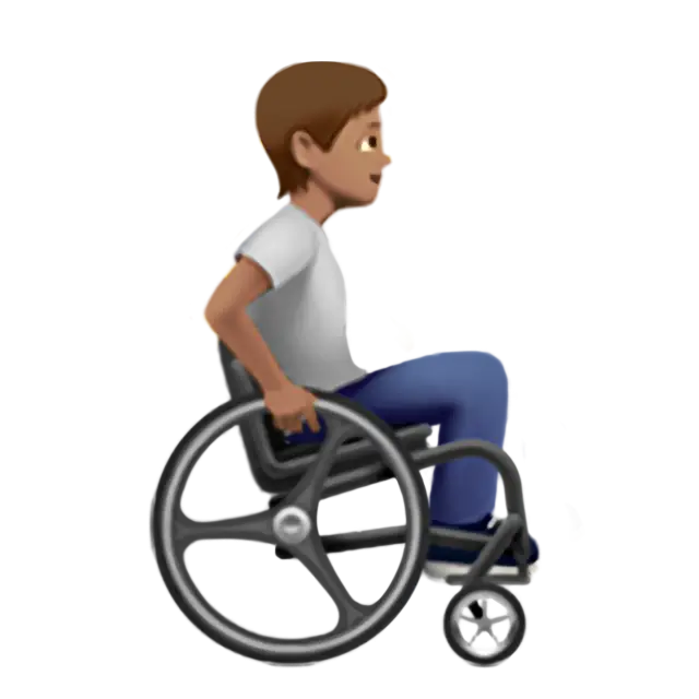 Person In Manual Wheelchair Facing Right: Medium Skin Tone