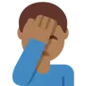 Man Facepalming: Medium-Dark Skin Tone Emoji 🤦🏾‍♂️ image - Twitter / X (Twemoji) style