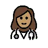 Woman Health Worker: Medium Skin Tone Emoji 👩🏽‍⚕️ image - OpenMoji style