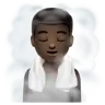 Person In Steamy Room: Dark Skin Tone Emoji 🧖🏿 image - WhatsApp style