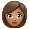 Woman: Medium Skin Tone Emoji 👩🏽 image - WhatsApp style