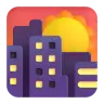 Emoji Apus de soare peste clădiri 🌇 image - Microsoft 3D Fluent style