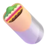 墨西哥卷饼 Emoji 🌯 image - Microsoft 3D Fluent style