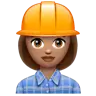 Woman Construction Worker: Medium Skin Tone Emoji 👷🏽‍♀️ image - WhatsApp style