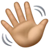 Waving Hand: Medium Skin Tone Emoji 👋🏽 image - Samsung style