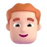 Man: Light Skin Tone, Red Hair Emoji 👨🏻‍🦰 image - Microsoft 3D Fluent style