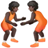 People Wrestling: Dark Skin Tone Emoji 🤼🏿 image - Samsung style