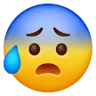 Emoji Affrontare con bocca aperta e sudore freddo 😰 image - Samsung style